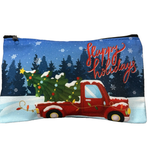 2/$10 Happy Holidays Cosmetic Makeup Christmas  Bag